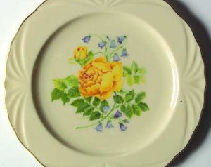 VINTAGE YELLOW ROSE 9" PLATE