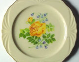 VINTAGE YELLOW ROSE 9" PLATE