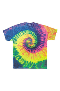 Tie Dye Neon Rainbow Adult Tee