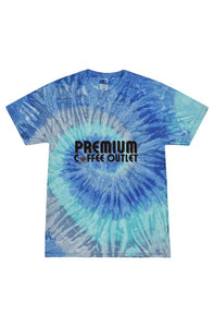 Tie Dye Blue Jerry Adult T Shirt with Logo