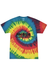 Tie Dye Reactive Rainbow Adult Tee with Logo