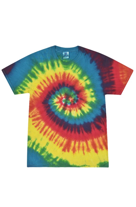 Tie Dye Reactive Rainbow Adult Tee