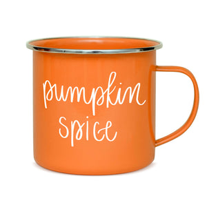 Pumpkin Spice campfire mug with enamel coating