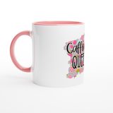 Caffeine Queen Pink 11oz Ceramic Mug with Color Inside