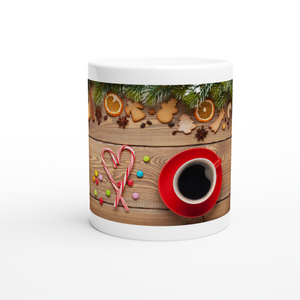 Candy Cane Heart 11oz Ceramic Mug