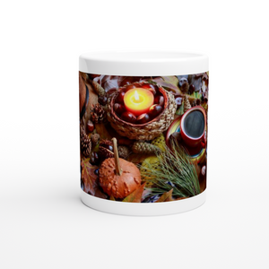 Pumpkin and Candle 11oz Ceramic Mug