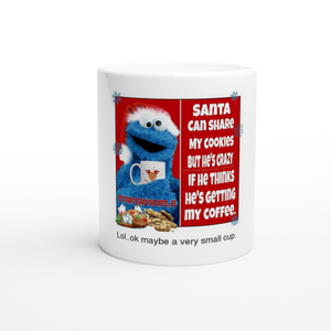 Cookie Monster Christmas White 11oz Ceramic Mug