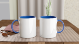 White 11oz Ceramic Mug with Color Inside