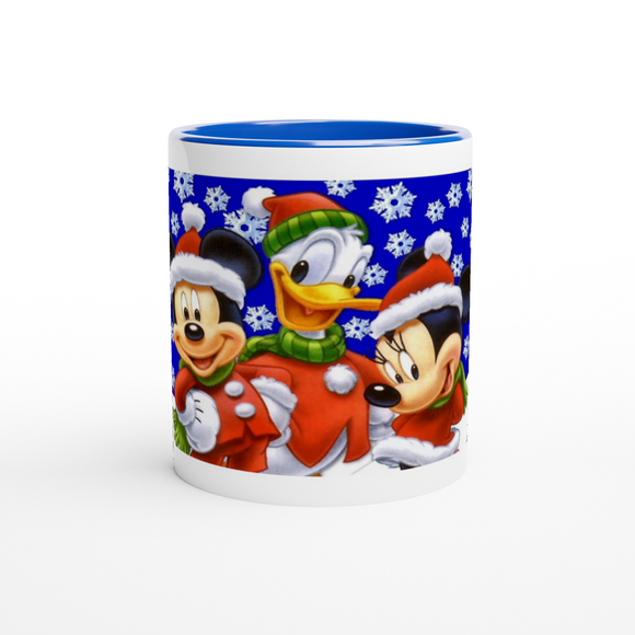 Mickey, Minnie and Donald Duck Snowflakes Mug with Color Inside