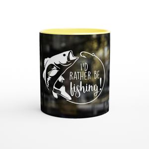 I'd Rather Be Fishing Mug with Color Inside