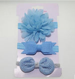 3Pcs Baby Elastic flower headband Headbands Hair Girls Bebe Bowknot Hairband Toddler Infants accessories set photography props