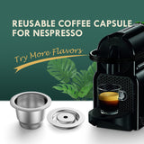 iCafilas Reusable Coffee Capsule For Nespresso Stainless Steel Espresso Coffee Filters Essenza Mini C30 &amp; Inissia D40 Maker Pod